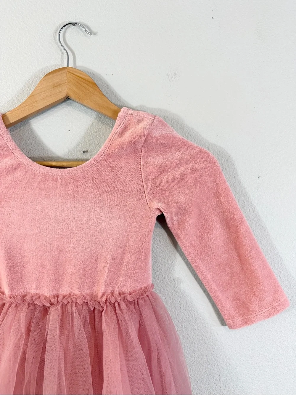 Mini Boden Pink Velvet Ballerina Tulle Appliqué Dress 7-8 Years Balletcore Girly
